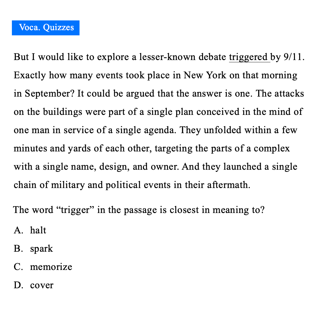 Trigger Liberal Arts Readings 